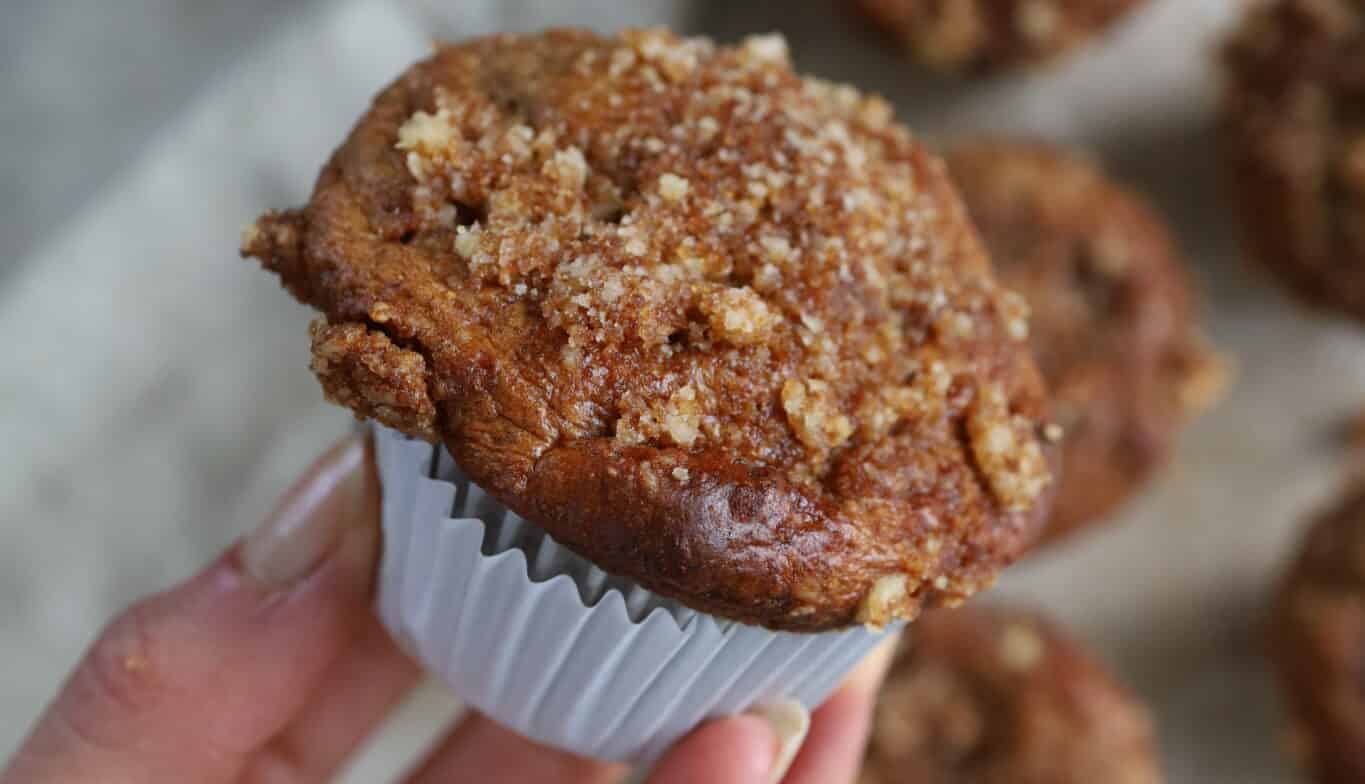 Bananenmuffins met noten en crumble recept Live Puri