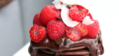 chocolade pannenkoekjes met framboos