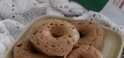 vegane eiweißreiches Vanille-Donuts