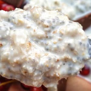 Live Puri Overnight oats met vanille eiwitpoeder en perzik