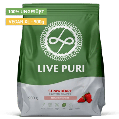 Live Puri Veganes Proteinpulver Erdbeer ungesüßt XL DE