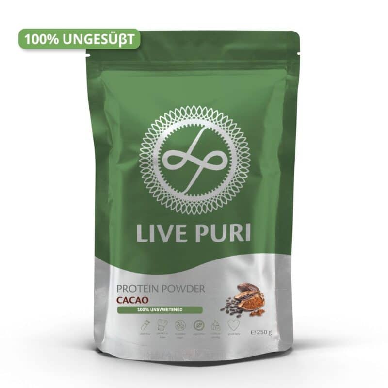 Live Puri cacao ongezoet eiwitpoeder 250g DE