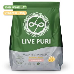 Live Puri eiwitpoeder Vegan Banaan Ongezoet XL donker DE
