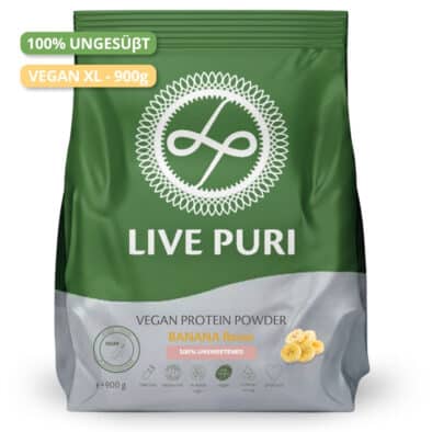 Live Puri eiwitpoeder Vegan Banaan Ongezoet XL donker DE