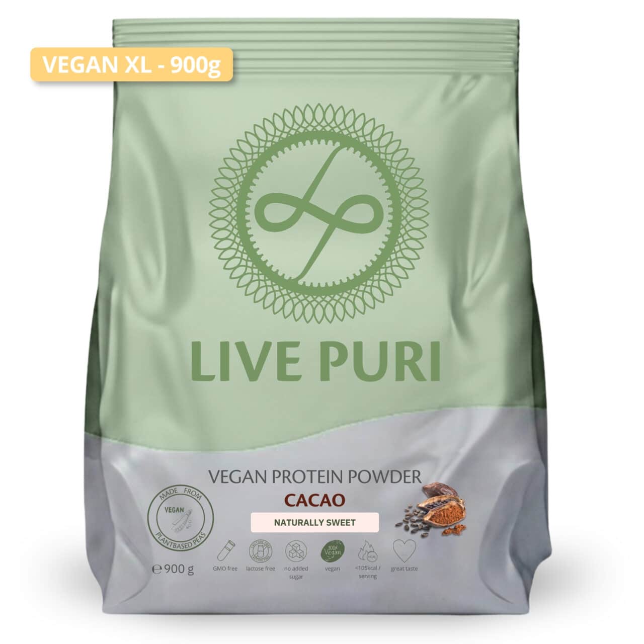 Live Puri eiwitpoeder vegan cacao natuurlijk gezoet