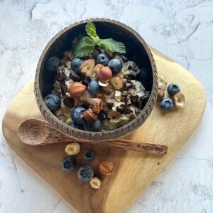 Verwarmende boekweitpudding met gember en hazelnoten